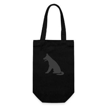Hund - Geschenkbeutel für Flaschen - Schwarz - Vorne