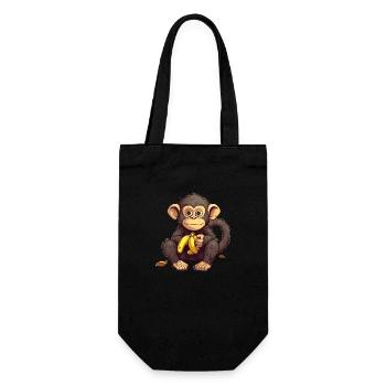 Monkeying Around Fun and Laughter with a Cartoon - Gift Bag for Bottles - black - Front