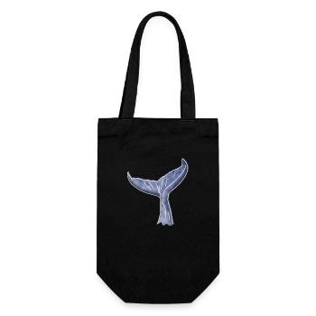 "Whale Fin", Boho Line Art Design, Series "Ocean" - Gift Bag for Bottles - black - Front