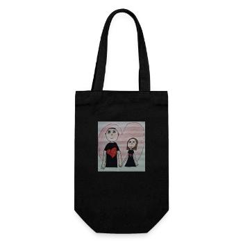 Vater&Tochter - Geschenkbeutel für Flaschen - Schwarz - Vorne