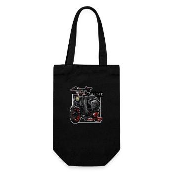 Schwalbe (black / LowLife) // Illustration - Geschenkbeutel für Flaschen - Schwarz - Vorne