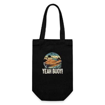 Funny Motorboating Meme Pontoon King Boat Pun - Geschenkbeutel für Flaschen - Schwarz - Vorne