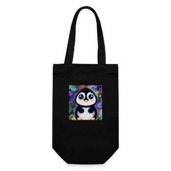 Pinguin Zwergpinguin Kaiserpinguin Geschenkidee - Geschenkbeutel für Flaschen - Schwarz - Vorne