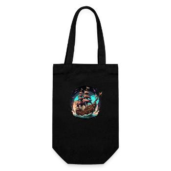 Pirate ship - Geschenkbeutel für Flaschen - Schwarz - Vorne