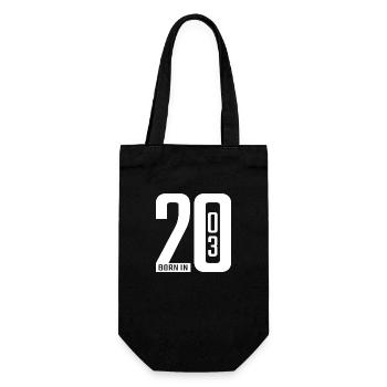 Born in 2003 white - Geschenkbeutel für Flaschen - Schwarz - Vorne