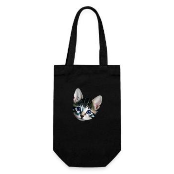 kitten - Gift Bag for Bottles - black - Front