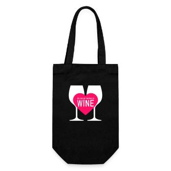 Partner in wine - Gift Bag for Bottles - black - Front