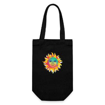 strahlende Sonne - Geschenkbeutel für Flaschen - Schwarz - Vorne