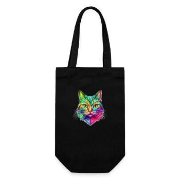 AUFFÄLLIGE STILISIERTE KATZE - Geschenkbeutel für Flaschen - Schwarz - Vorne