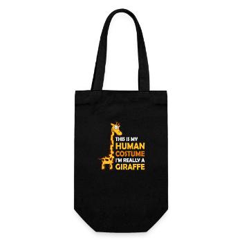 Ceci est mon costume humain Je suis vraiment une citation de girafe - Sac à bouteille - noir - Devant