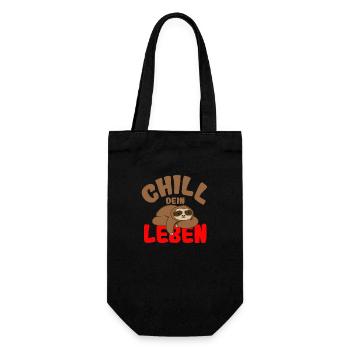 Chill dein Leben - Geschenkbeutel für Flaschen - Schwarz - Vorne