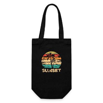 Retro-Sonnenuntergangskunst - Geschenkbeutel für Flaschen - Schwarz - Vorne