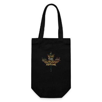 Leaf-shaped autumn - Gift Bag for Bottles - black - Front