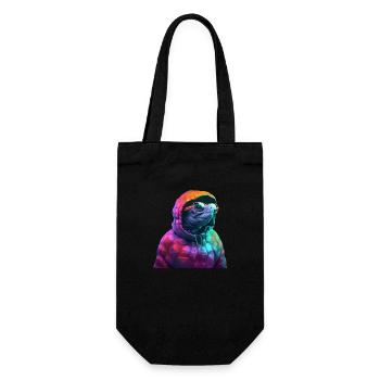 Tortue avec lunettes de soleil Tortues cool - Sac à bouteille - noir - Devant