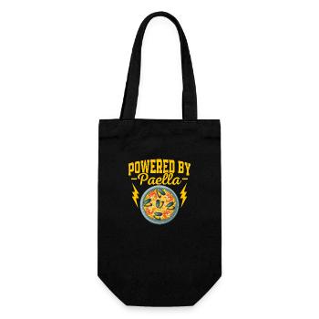 Powered By Paella Espana Rice Dish Food - Gift Bag for Bottles - black - Front
