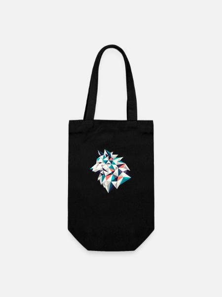 Wolf // wolf - Geschenkbeutel für Flaschen - Schwarz