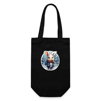 lapin drôle dans le motif enfant de neige - Sac à bouteille - noir - Devant