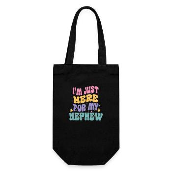 i'm Just Here For My Nephew funny Vintage groovy - Gift Bag for Bottles - black - Front