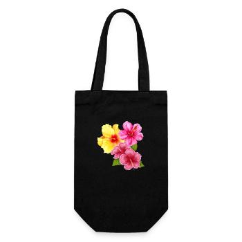 Hawai Aloha Blumen - Geschenkbeutel für Flaschen - Schwarz - Vorne