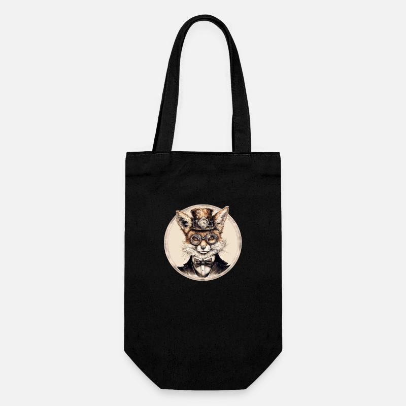 Renard steampunk - Sac à bouteille - noir