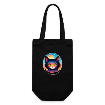 Cat and Landscape - Gift Bag for Bottles - black - Front