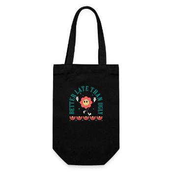 Better Late Than Ugly - Gift Bag for Bottles - black - Front