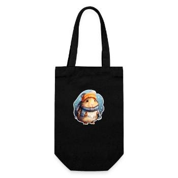 Winter guinea pig - Gift Bag for Bottles - black - Front