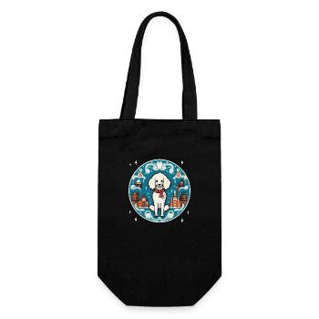 Poodle Dog Xmas, Love Dogs - Gift Bag for Bottles - black - Front