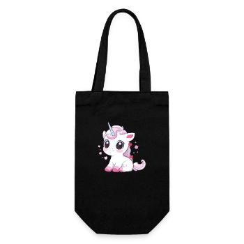 Cute Unicorn - Gift Bag for Bottles - black - Front