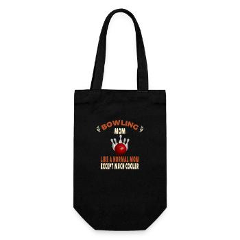 Bowling-Mama wie eine normale Mutter, außer Mama - Geschenkbeutel für Flaschen - Schwarz - Vorne