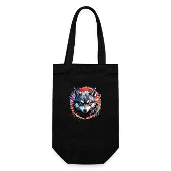 loup tatouage - Sac à bouteille - noir - Devant