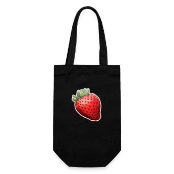 Erdbeere - Geschenkbeutel für Flaschen - Schwarz - Vorne