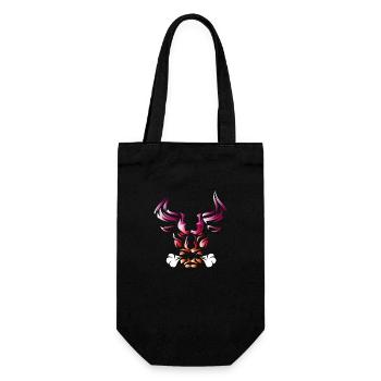 Stier Stierkopf Kopf Logo Steak Beast Gym Horn - Geschenkbeutel für Flaschen - Schwarz - Vorne