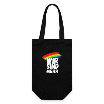 wir sind mehr Demokratie Demo Regenbogen - Geschenkbeutel für Flaschen - Schwarz - Vorne