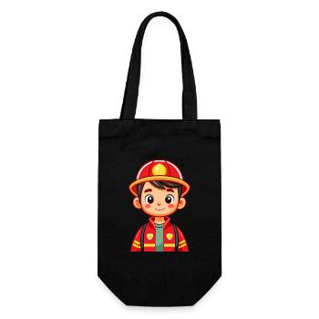 Hero in red the firefighter - Gift Bag for Bottles - black - Front
