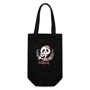 Panda Lover I Mama Panda And Cub Mother's Day - Geschenkbeutel für Flaschen - Schwarz - Vorne