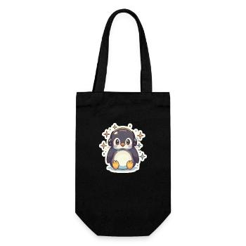 Amoureux des pingouins - Sac à bouteille - noir - Devant