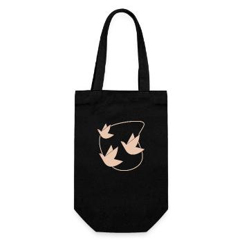 Birds - Gift Bag for Bottles - black - Front
