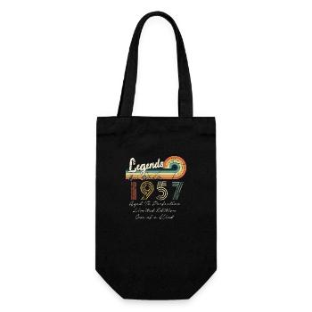 1957 Legenden werden 1957 geboren | Weinlese!! - Geschenkbeutel für Flaschen - Schwarz - Vorne