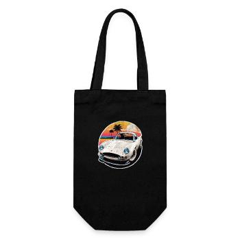 voiture vintage couché de soleil - Sac à bouteille - noir - Devant