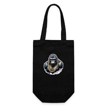 gorille avec chaine en or - Sac à bouteille - noir - Devant