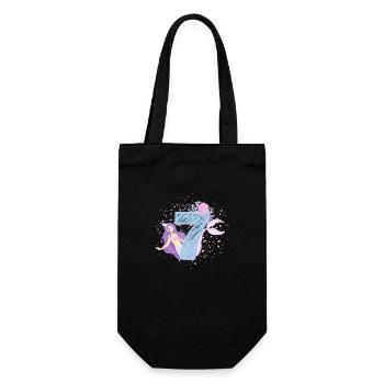 Seventh Birthday Mermaid Girl Kids 7th - Gift Bag for Bottles - black - Front