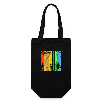 fisch, fisch, angeln, see, meer, angeln, fauna, exotisch - Geschenkbeutel für Flaschen - Schwarz - Vorne