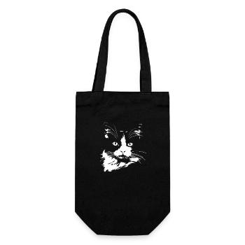 Katze, katzenmotiv - Geschenkbeutel für Flaschen - Schwarz - Vorne