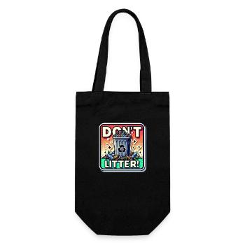Anti-littering-slogan - Don't Litter - Geschenkbeutel für Flaschen - Schwarz - Vorne
