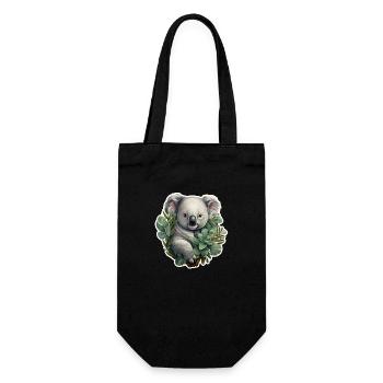 Koala with eucalyptus - Gift Bag for Bottles - black - Front
