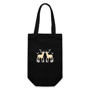 antlers, roe deer, roebuck, wildlife, red deer - Gift Bag for Bottles - black - Front