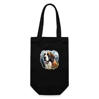 St. Bernards in front of a mountain backdrop - Gift Bag for Bottles - black - Front