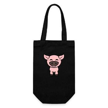 Petit Cochon Mignon Cochon Animal Amour - Sac à bouteille - noir - Devant