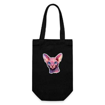 Tête de chat Sphynx - Sac à bouteille - noir - Devant